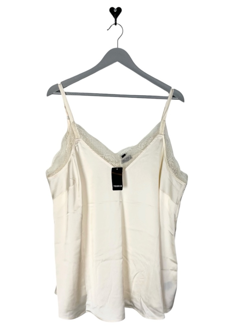 NWT Torrid chemise camisole top size 2X ivory silky with lace trim